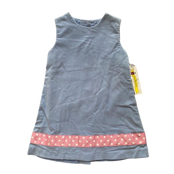 Castles & Crowns 4T NWT lavender blue/purple corduroy dress pink ribbon - Picture 2 of 4